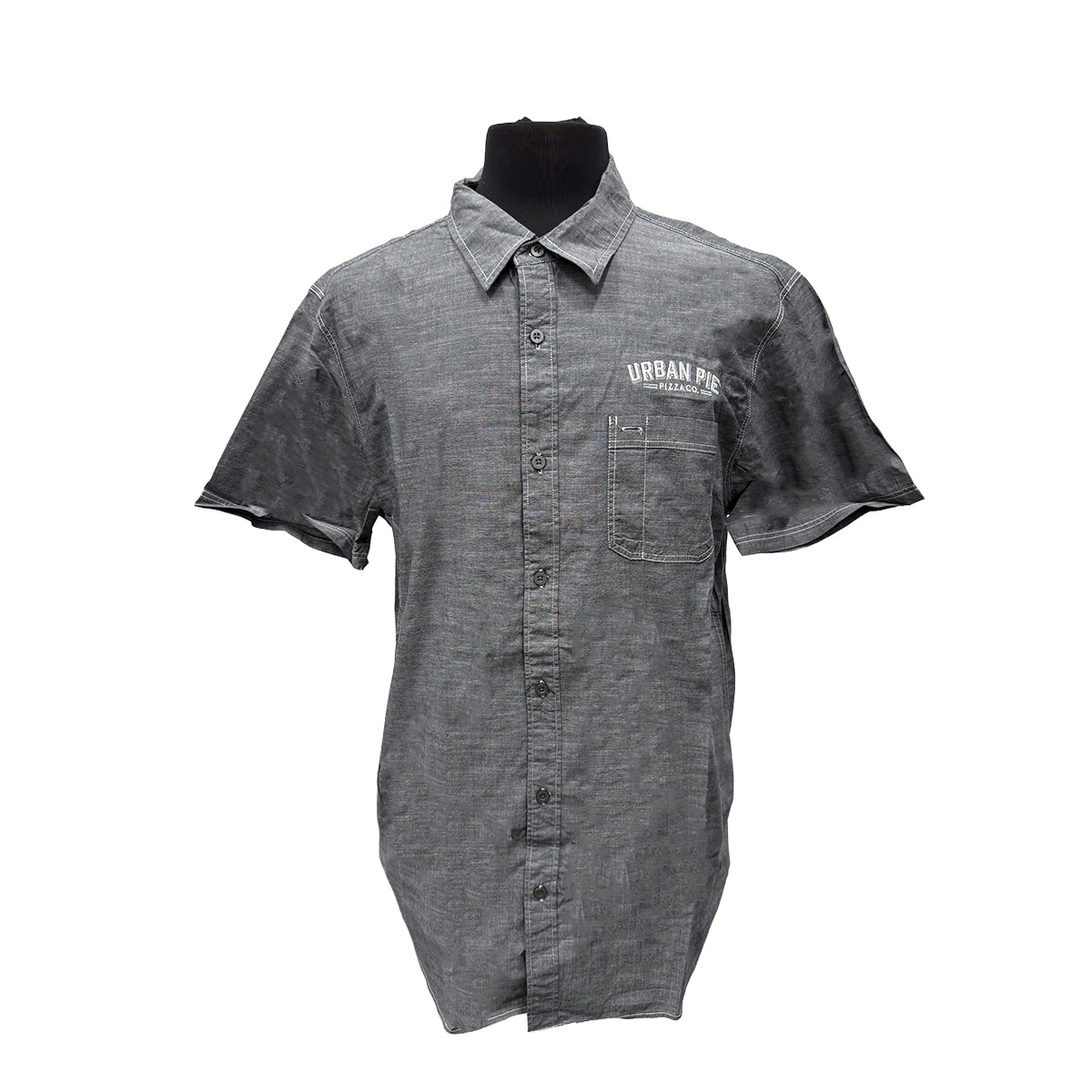 District Made® Mens Short Sleeve Washed Woven Shirt - Urban Pie