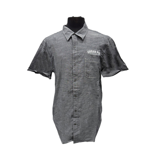 District Made® Mens Short Sleeve Washed Woven Shirt - Urban Pie