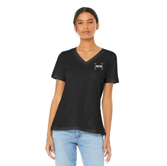 BELLA+CANVAS Women's Relaxed Jersey Short Sleeve V-Neck Tee